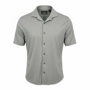 Daniel Cremieux Mens Performance Short Sleeve Button Up Shirt Gray Supima Size M